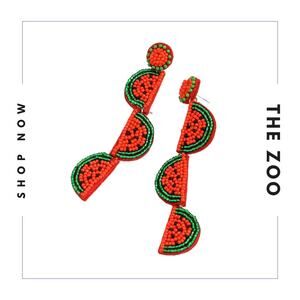 New Beaded Watermelon Earrings